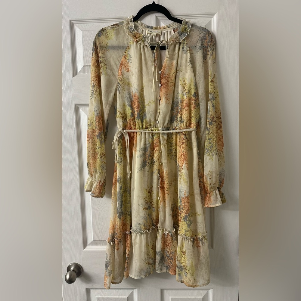 NWT Indigo Rose Women’s Long Sleeve Floral Boho Dress Size S
